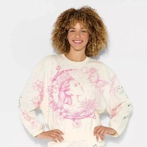 NWOT Wicked x Katie Kime Women's Good/Bad Graphic Pullover Sweatshirt - Cream